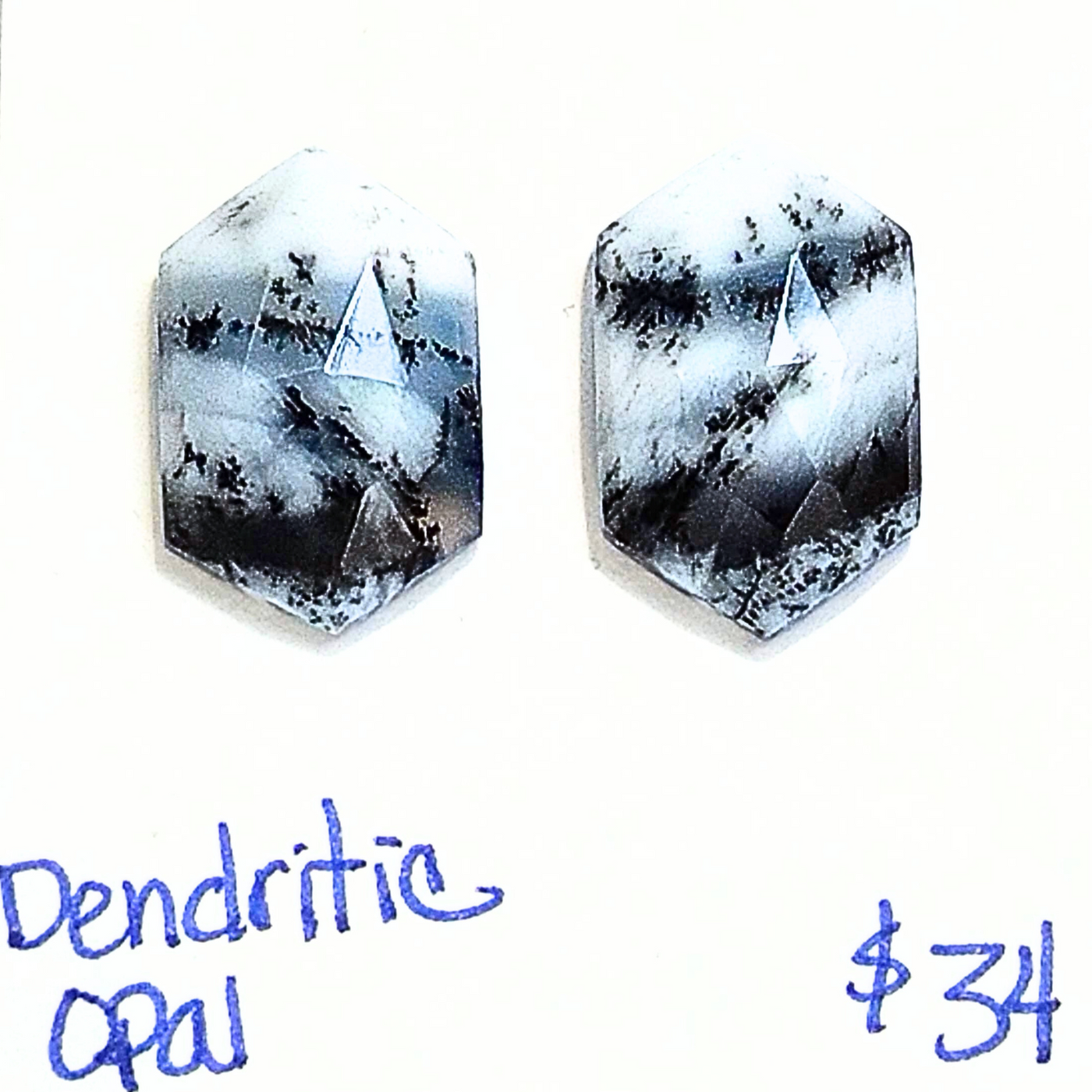 DOP-1002 Dendritic Opal Rose Cut Pair