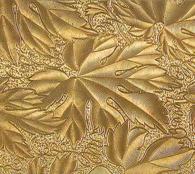 4281 Leaf Patterned Brass Texture Plate Large