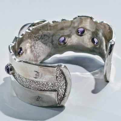 RSD-102 SS Cuff with Faint Star Rose Quartz/Amethyst
