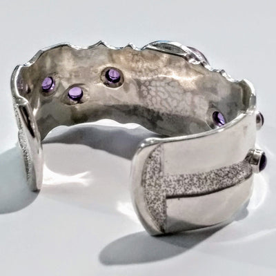 RSD-102 SS Cuff with Faint Star Rose Quartz/Amethyst