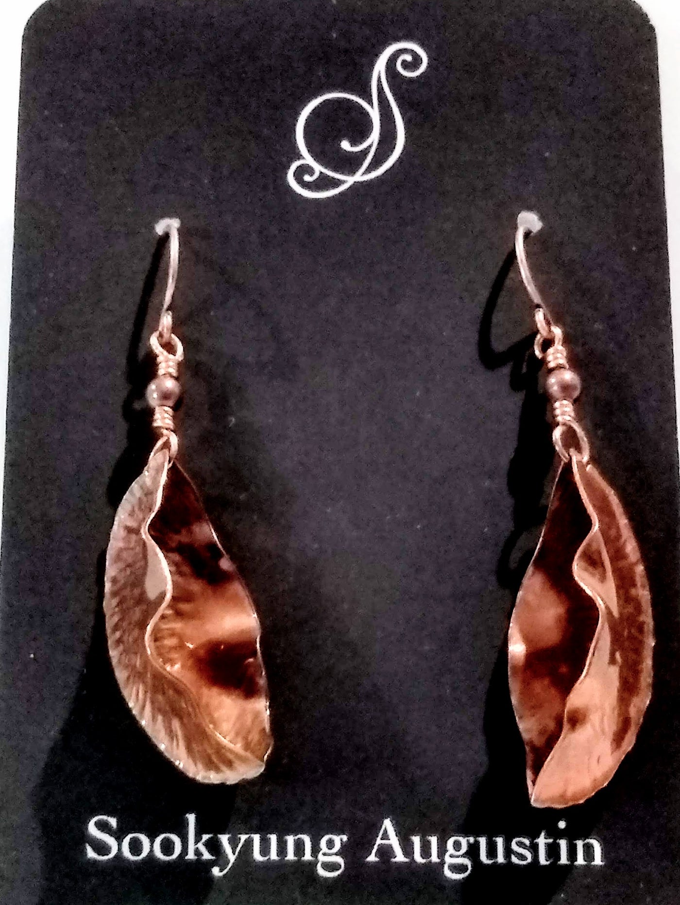 SA-060 Copper Fold Form Earrings