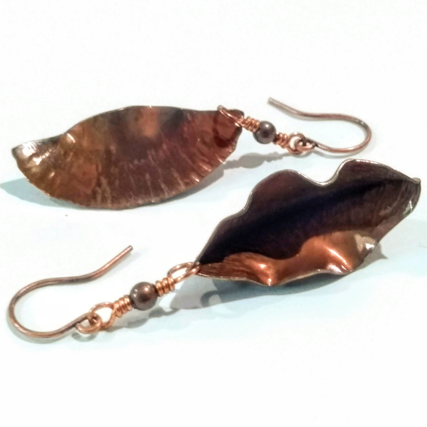 SA-060 Copper Fold Form Earrings