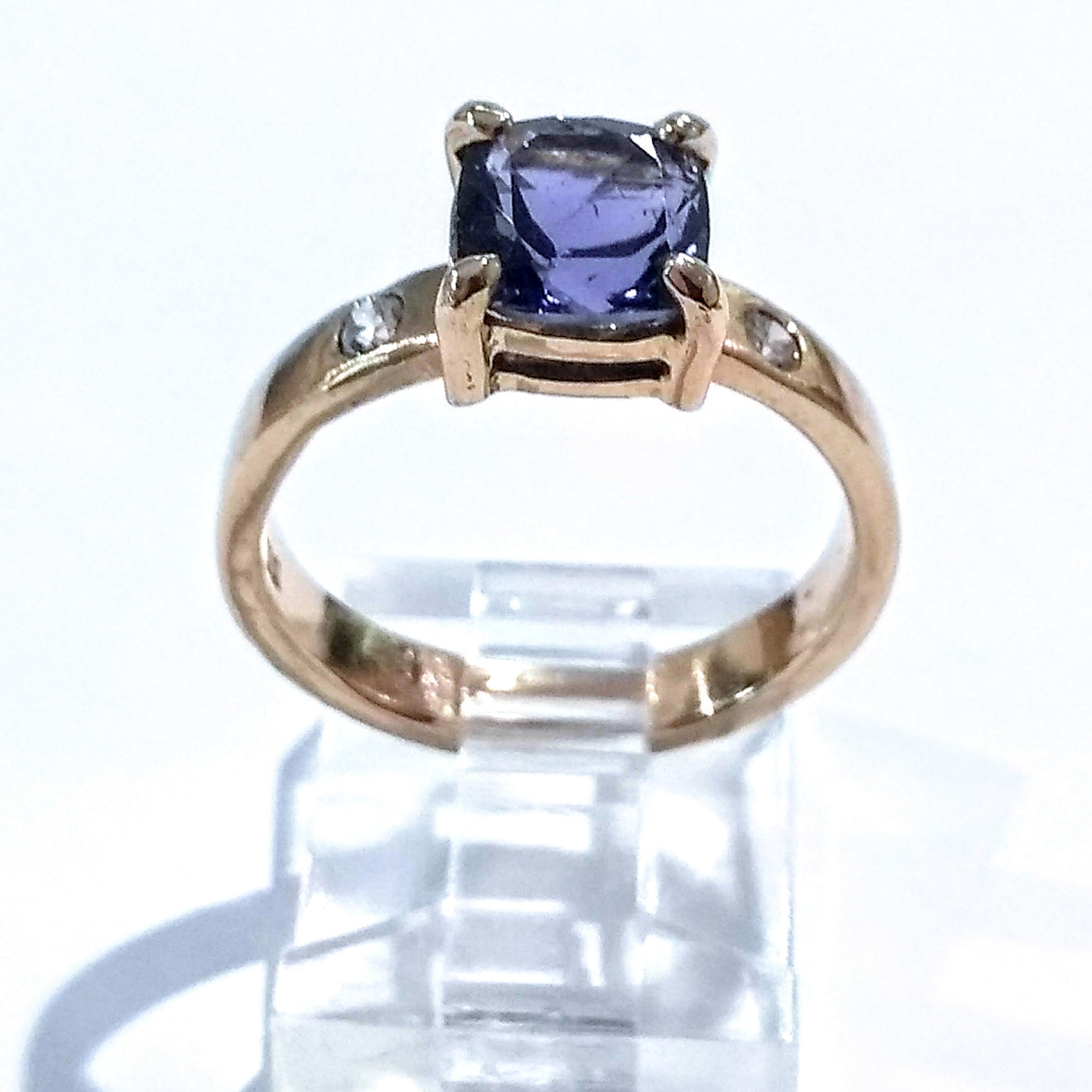 RSD-065 Iolite/Diamond/14K Ring