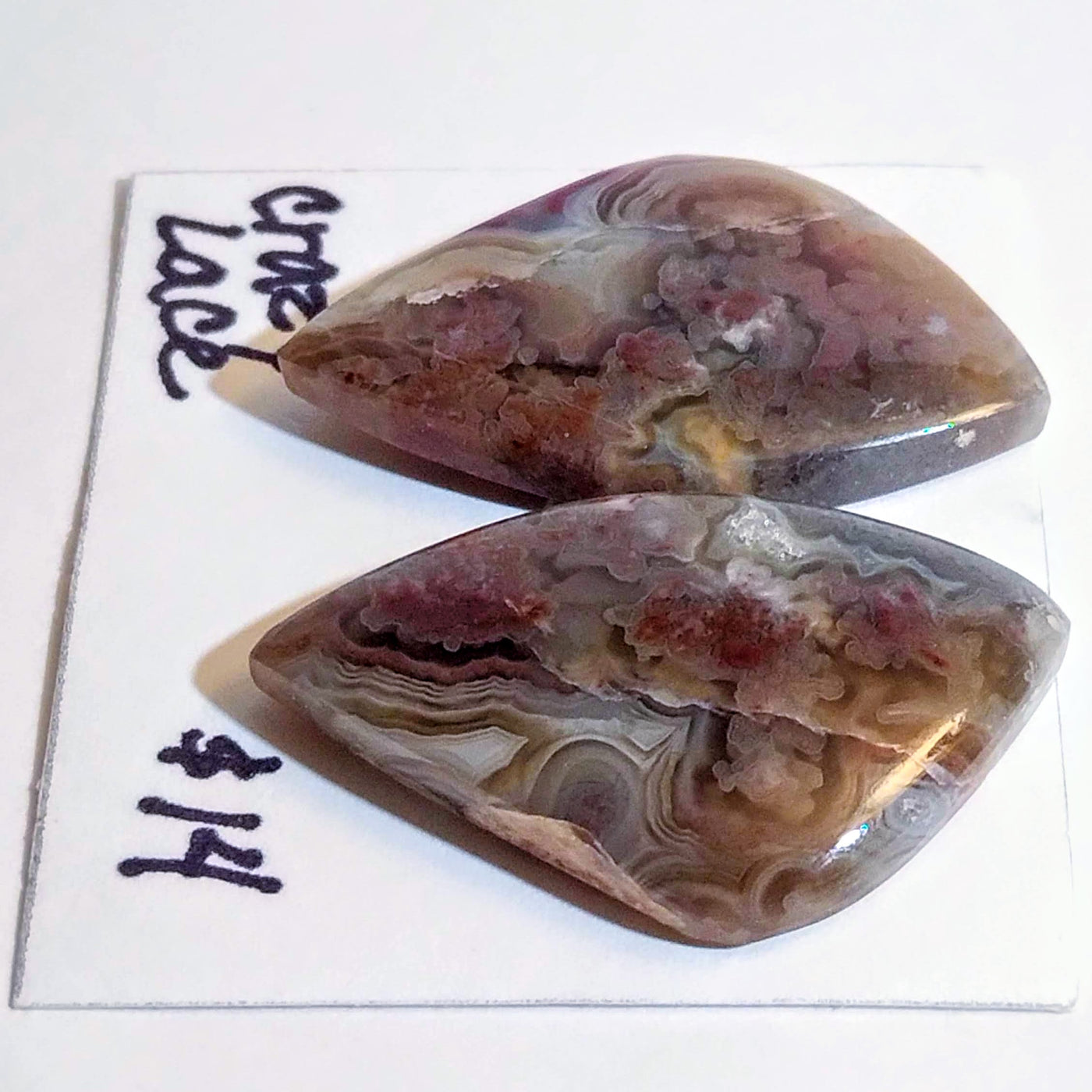 CLA-1000 Crazy Lace Agate Cab Pair