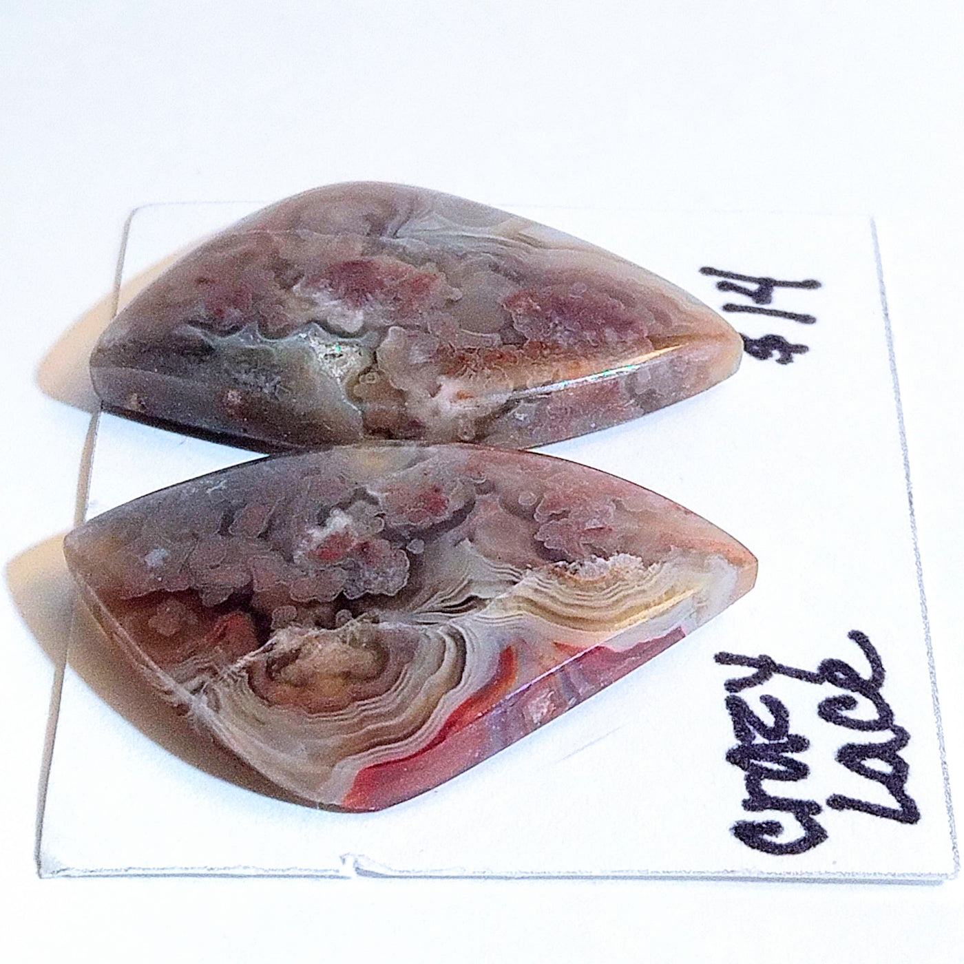 CLA-1000 Crazy Lace Agate Cab Pair