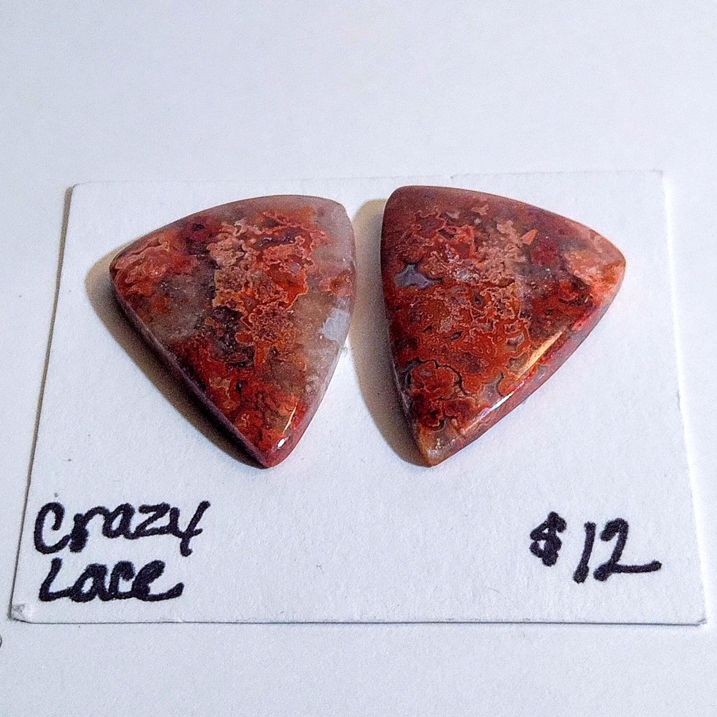 CLA-1001 Crazy Lace Agate Cab Pair