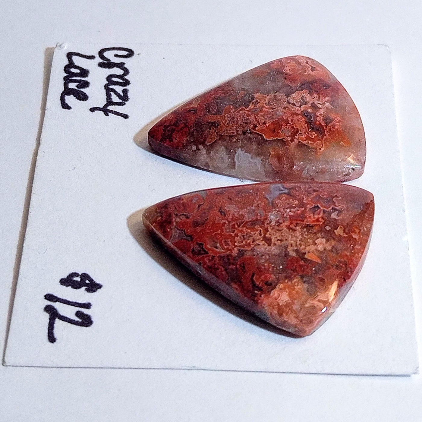 CLA-1001 Crazy Lace Agate Cab Pair