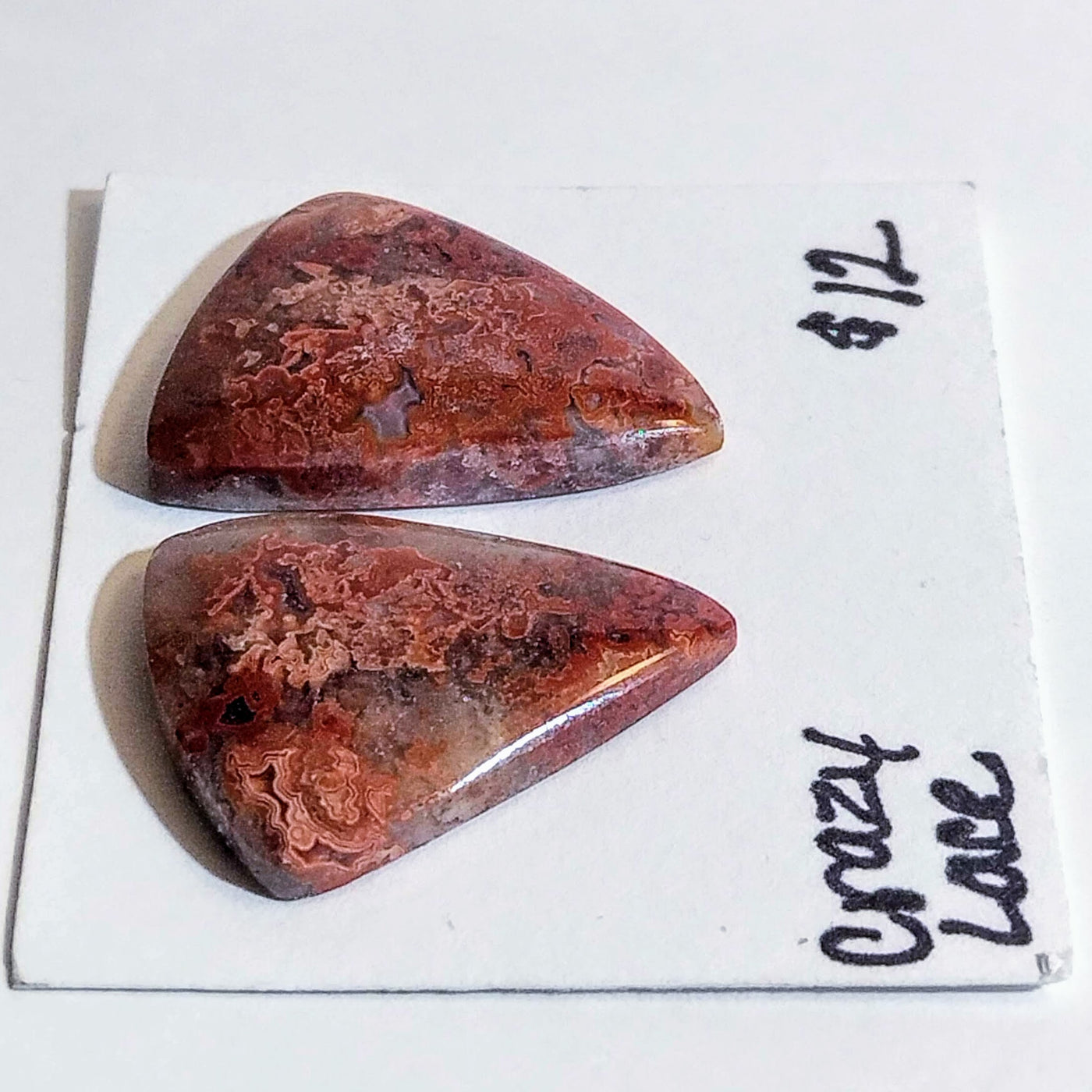 CLA-1001 Crazy Lace Agate Cab Pair