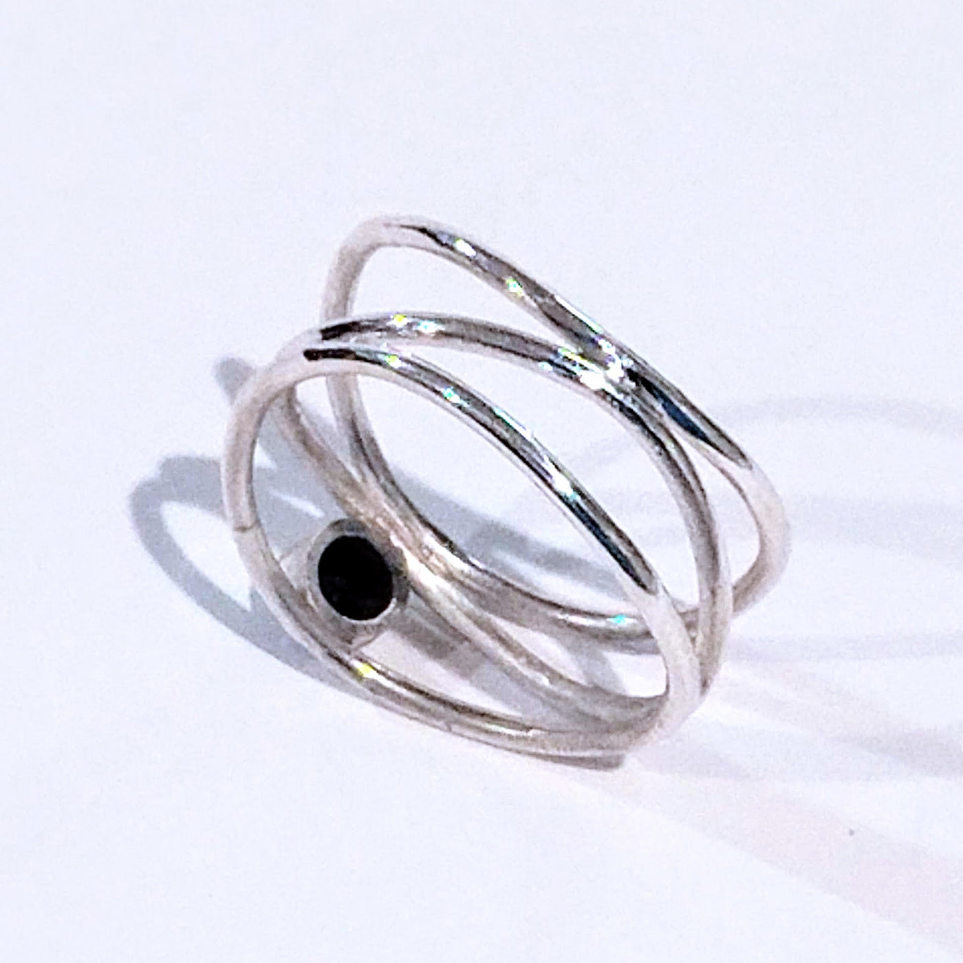 DJT-020 Black Diamond 3 Band Ring