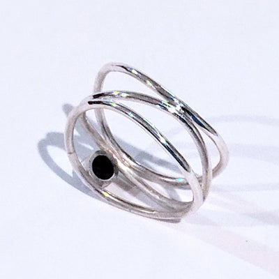 DJT-020 Black Diamond 3 Band Ring