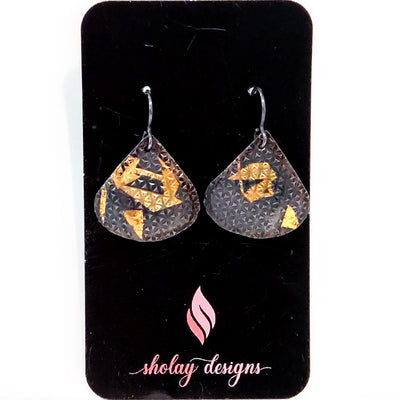 SM-297 Sterling & 24k Keum-Boo Tear Drop Earrings