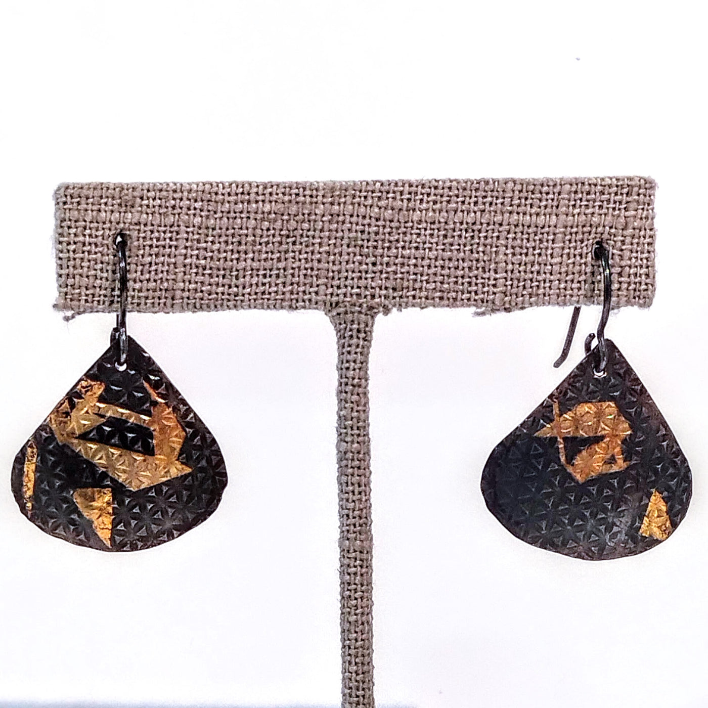 SM-297 Sterling & 24k Keum-Boo Tear Drop Earrings