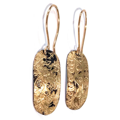 SPD-043 Gold Rectangle Earrings