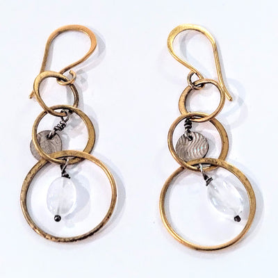 SPD-031 Moonstone Earrings Vermeil/SS