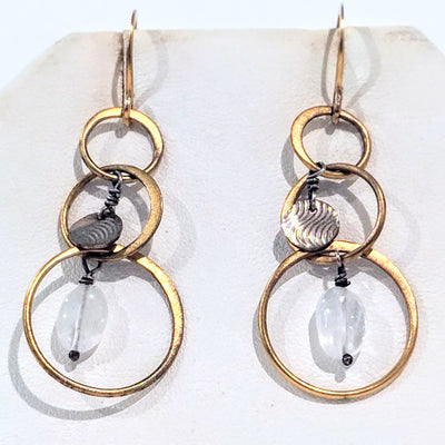 SPD-031 Moonstone Earrings Vermeil/SS