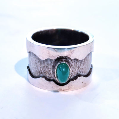 RSD-042 SS Wide Ring with Chalcedony