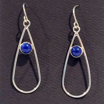 DS-316 SS Teardrop Earring w/Lapis