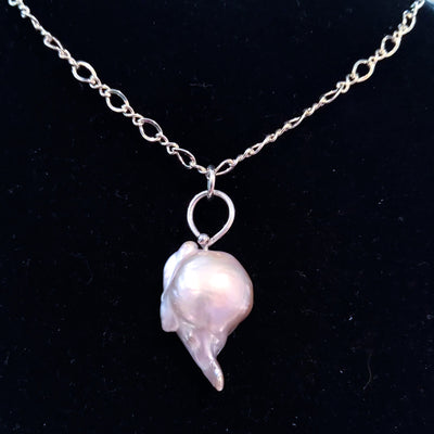 VC-071 Baroque Pearl with Sterling SIlver Chain