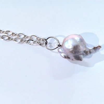 VC-071 Baroque Pearl with Sterling SIlver Chain