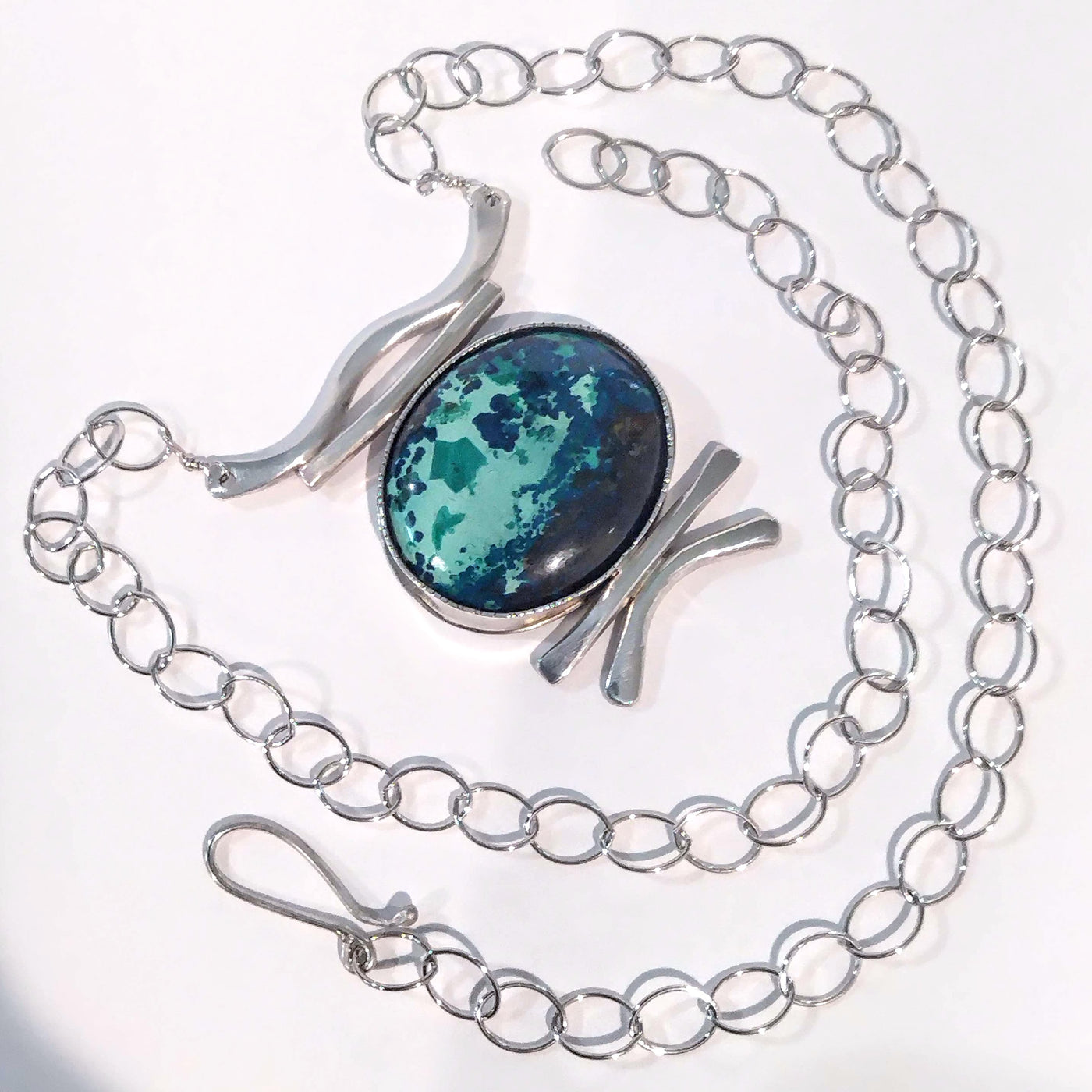 SPD-039 Green Blue Garden Stone Necklace