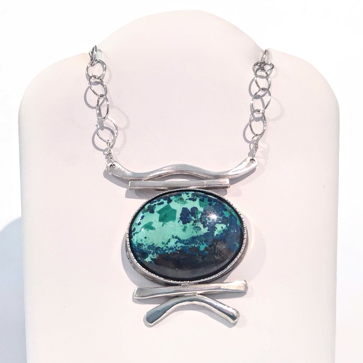 SPD-039 Green Blue Garden Stone Necklace