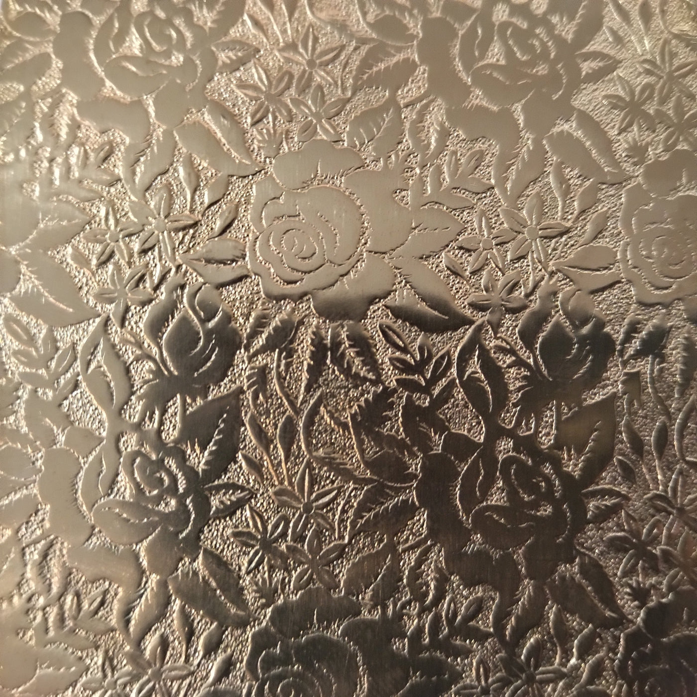 4283 Rose Patterned Brass Texture Plate Large