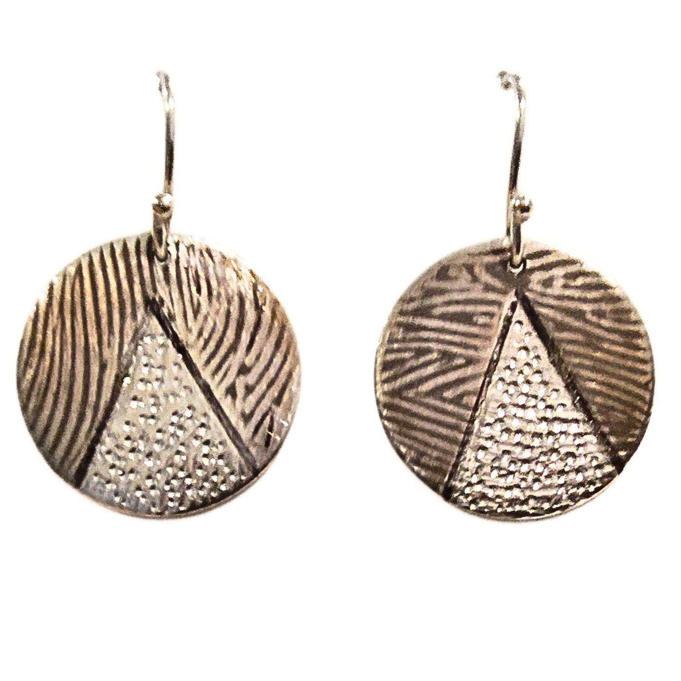 DJT-049 Fingerprint Pattern Earrings Sterling