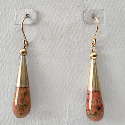 SY-329 GF Unakite Teardrop Earrings