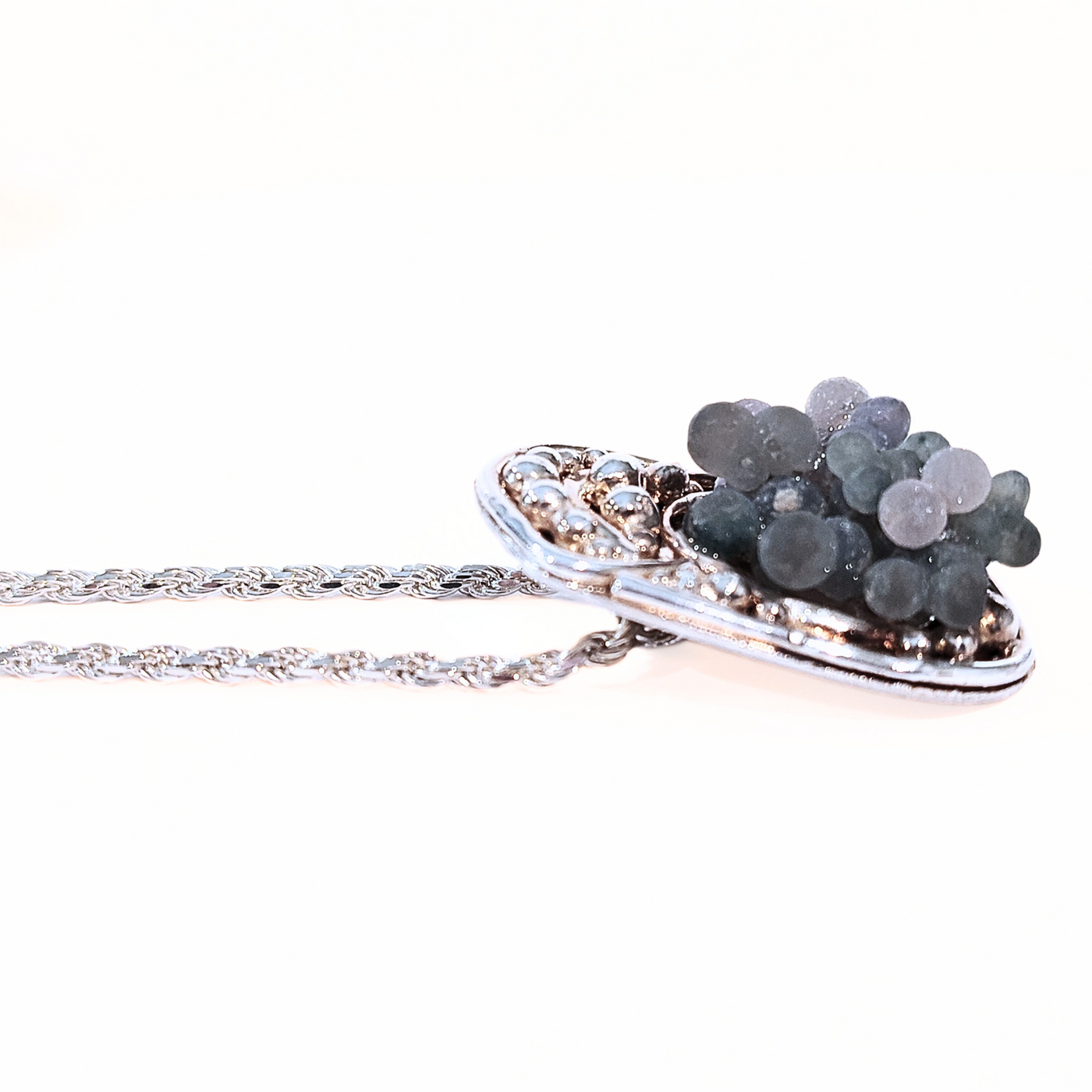 JGS-001 Grape Agate/SS Pendant