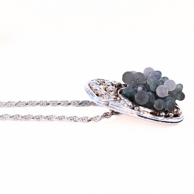 JGS-001 Grape Agate/SS Pendant
