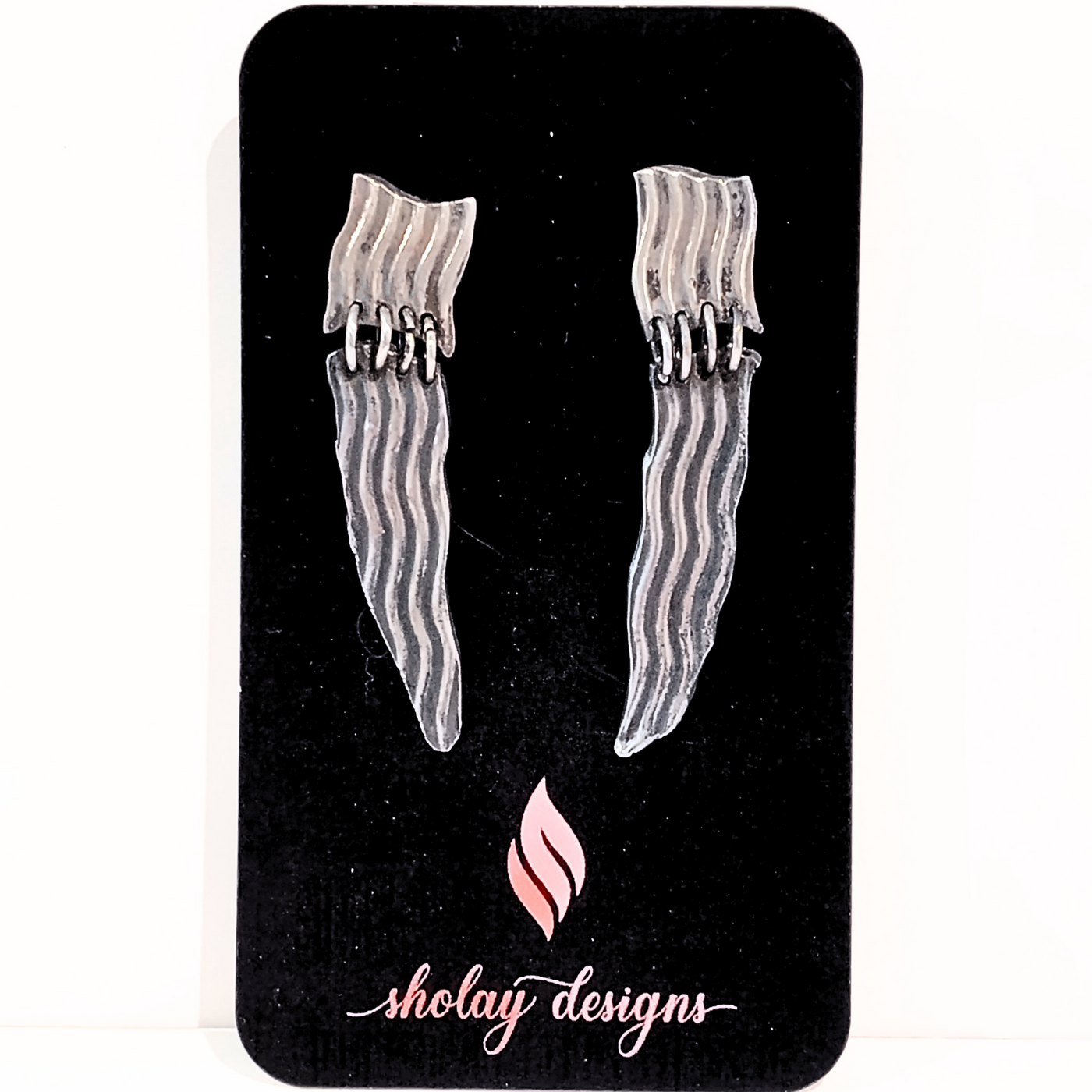 SM-336 Wavy Post Earrings Sterling
