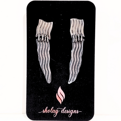 SM-336 Wavy Post Earrings Sterling