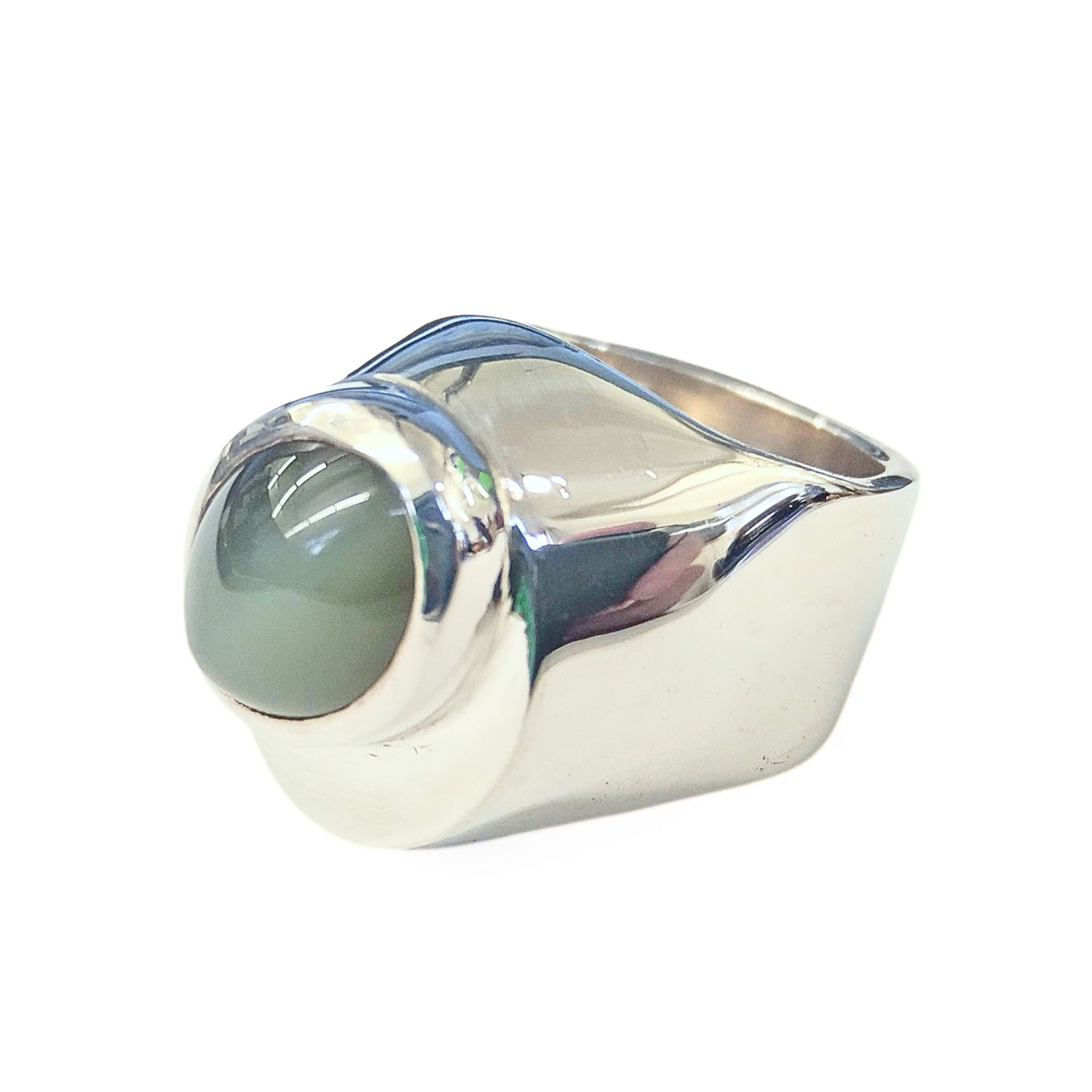 RSD-068 Cat Eye Jade SS Ring