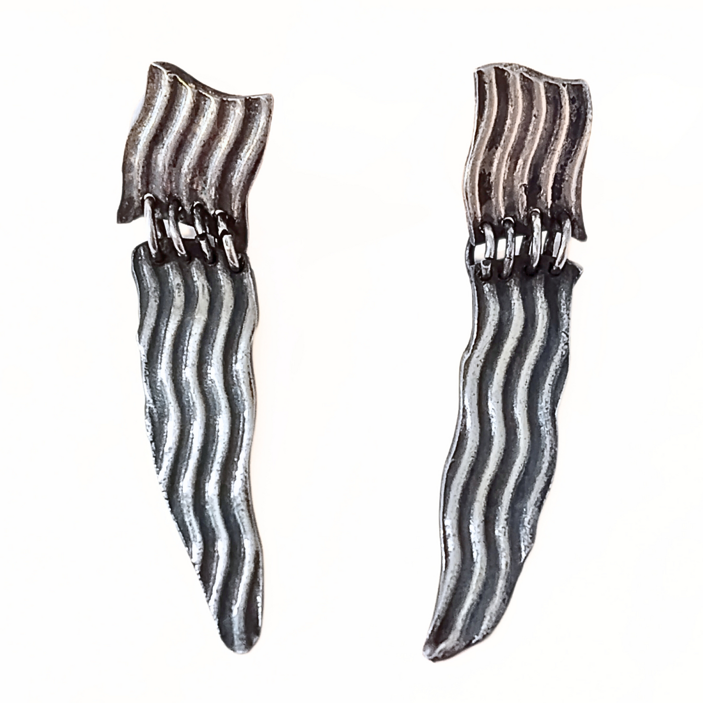 SM-336 Wavy Post Earrings Sterling