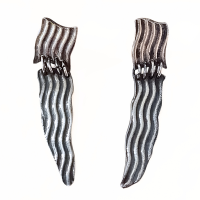 SM-336 Wavy Post Earrings Sterling