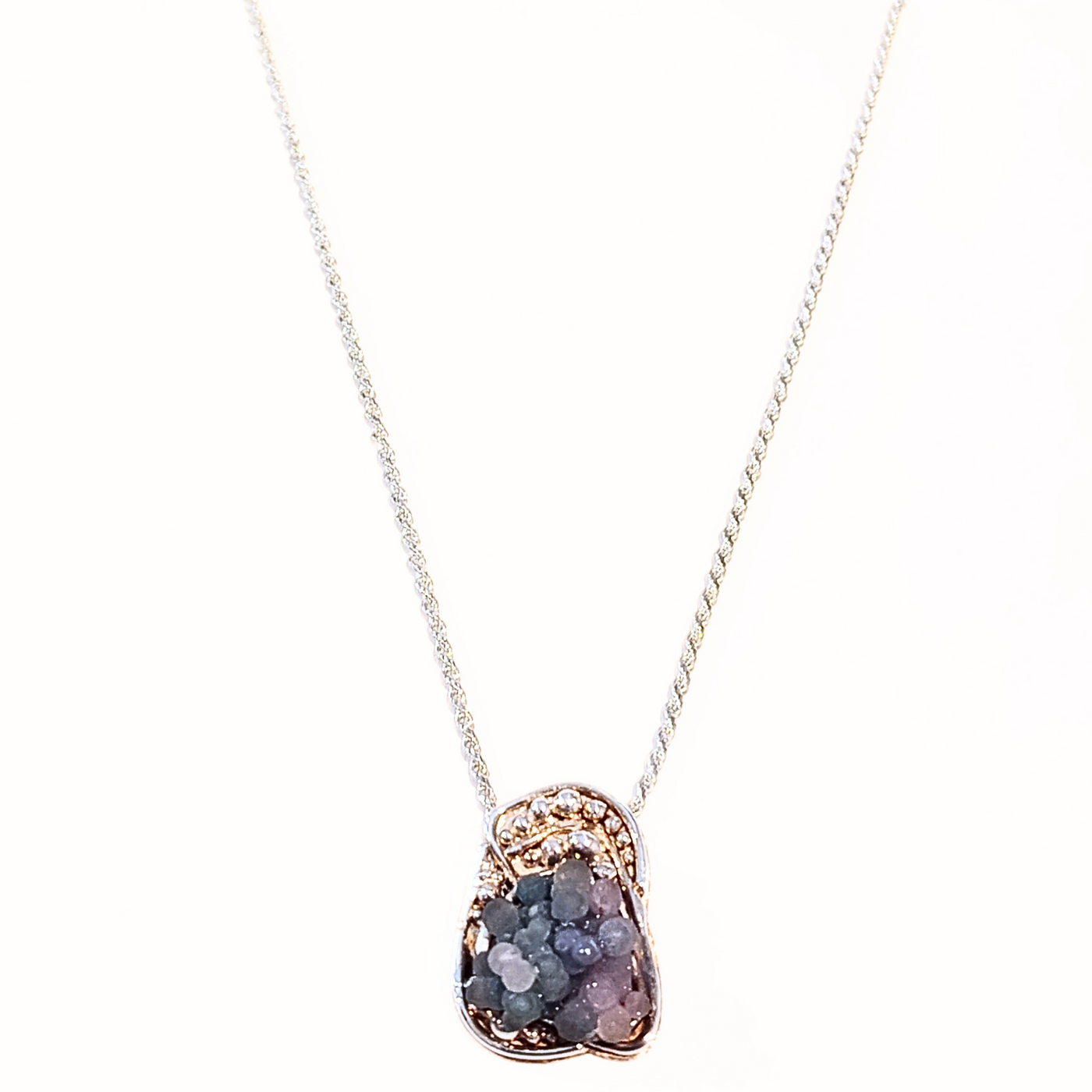 JGS-001 Grape Agate/SS Pendant
