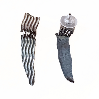 SM-336 Wavy Post Earrings Sterling