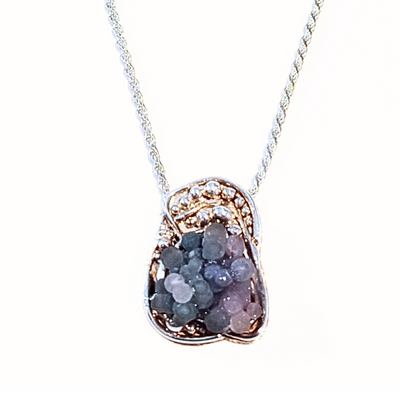 JGS-001 Grape Agate/SS Pendant