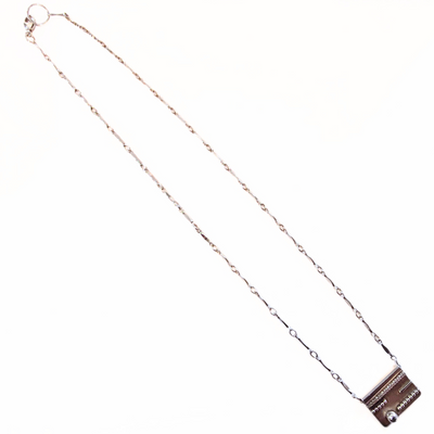 RB2-005 SS Rectangle Pendant with Dotted Lines