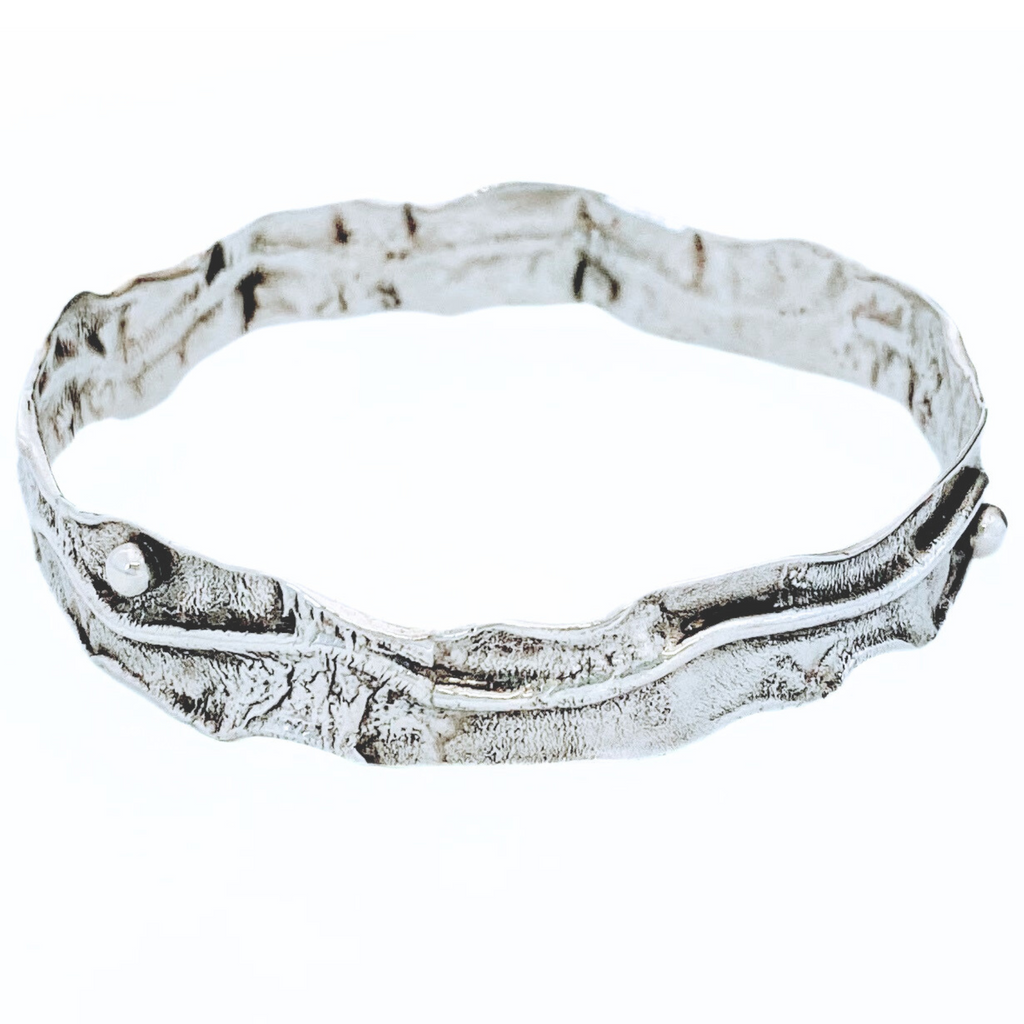 JSD-Sterling Silver Wave Bangle – Studio JSD