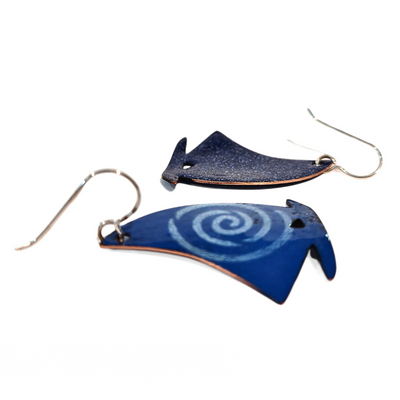 GEB-208 Sail Boat With Swirls earrings