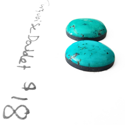 TUR-1001 Turquoise Doublet Cabochon Pair