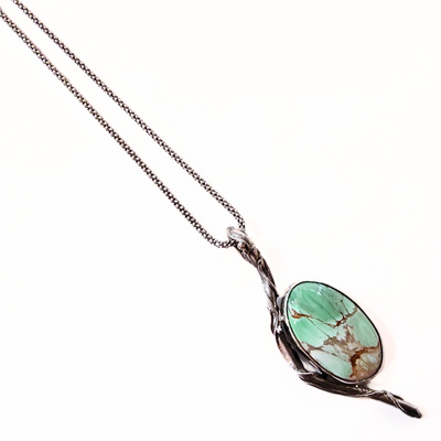 JSD-6140 Variscite Branch Necklace