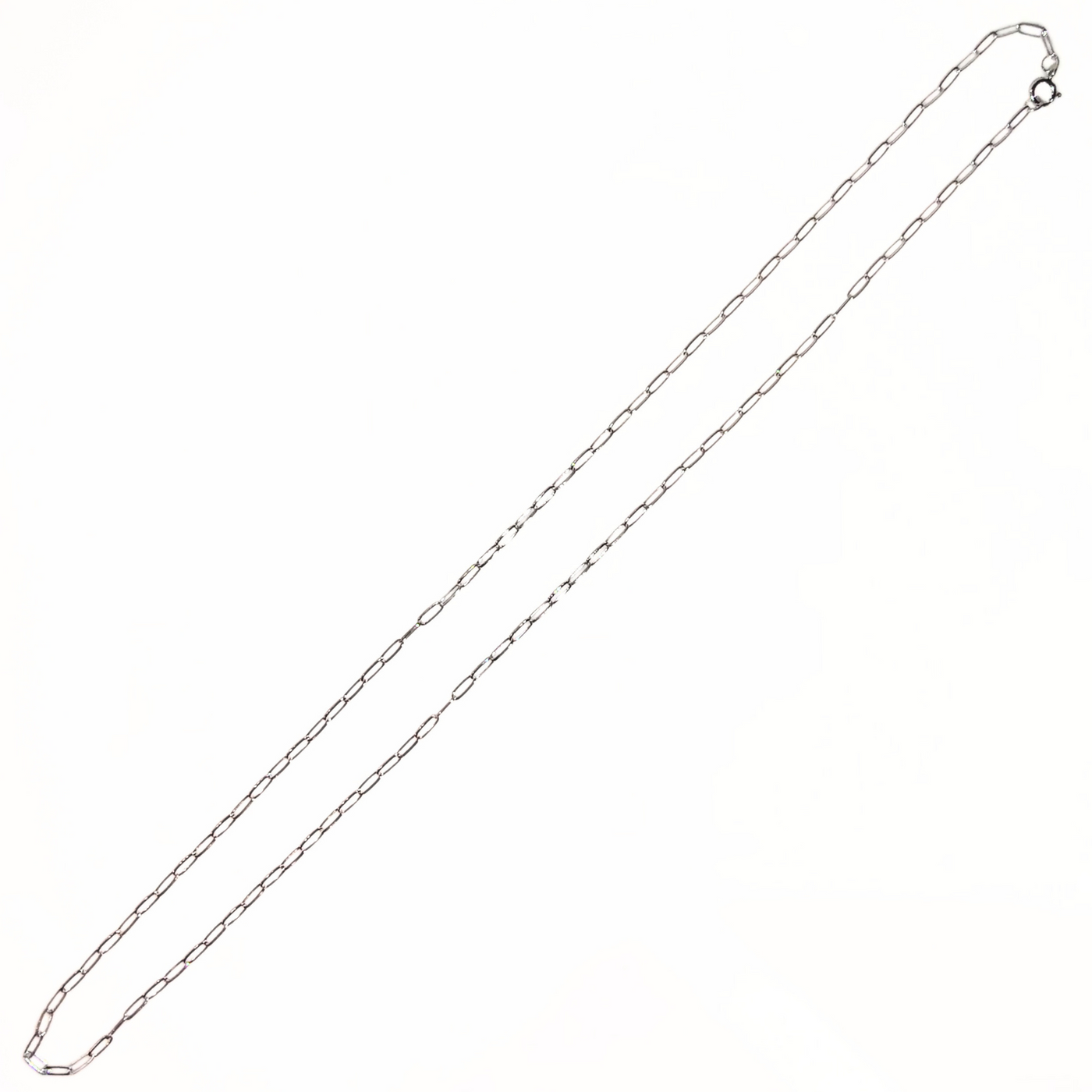 20" 2mm Drawn Flat Clip Chain (Sterling Silver)