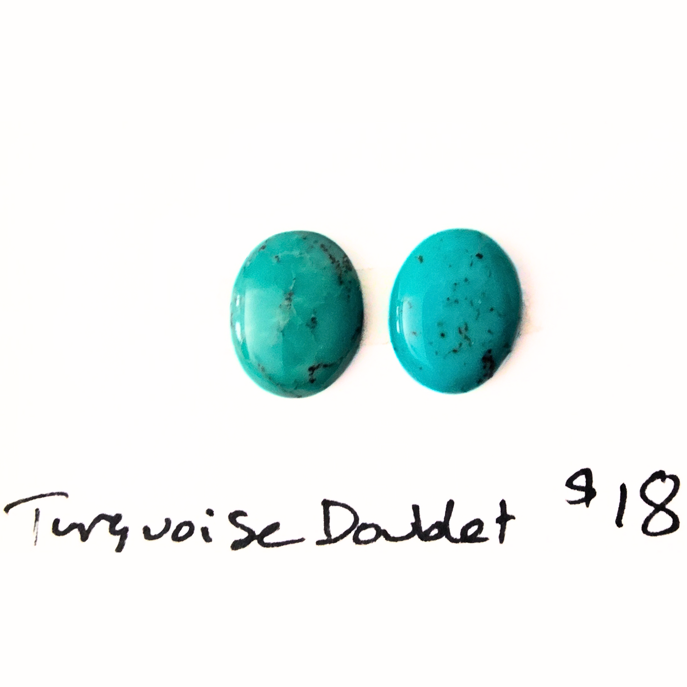 TUR-1001 Turquoise Doublet Cabochon Pair