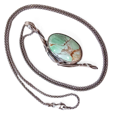 JSD-6140 Variscite Branch Necklace