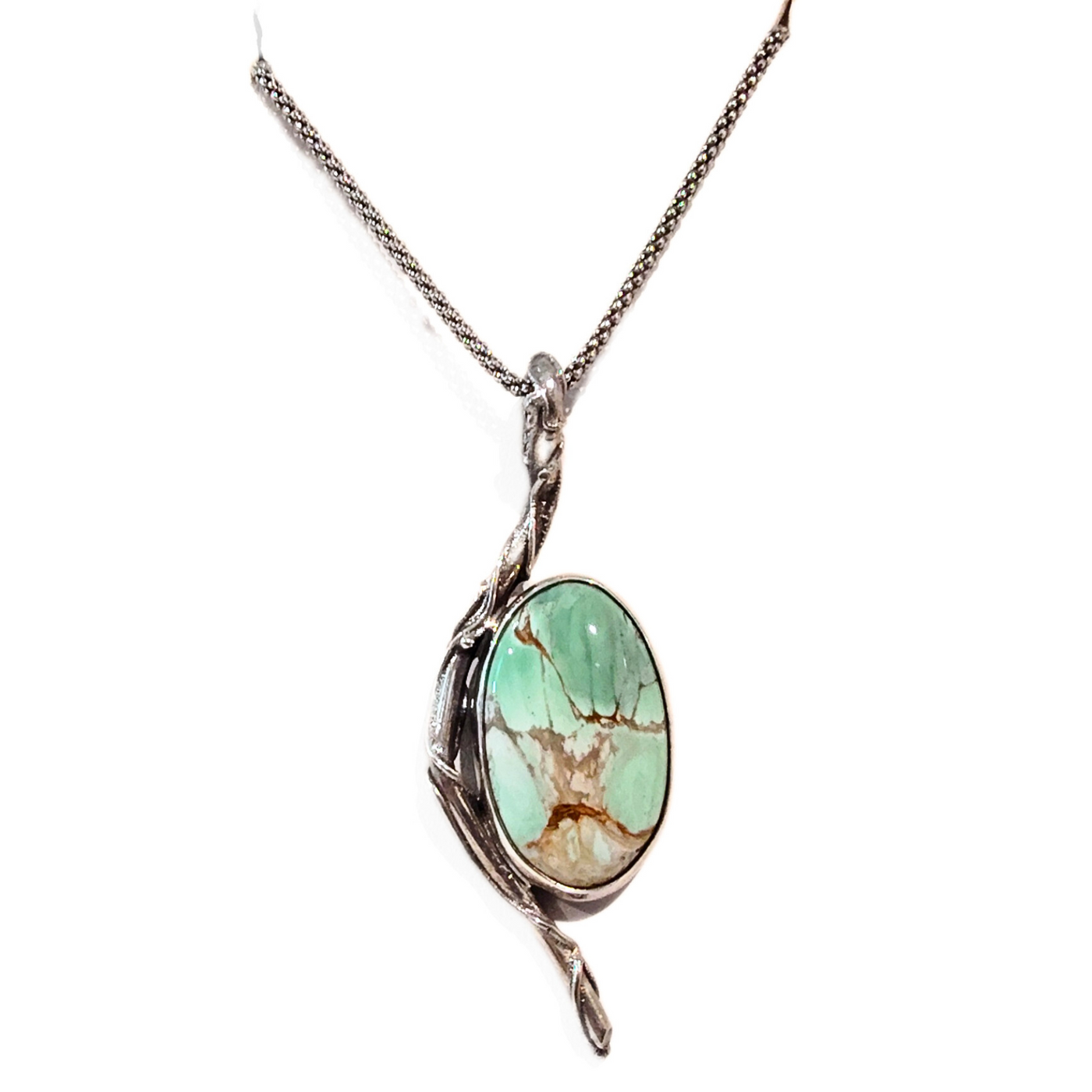 JSD-6140 Variscite Branch Necklace