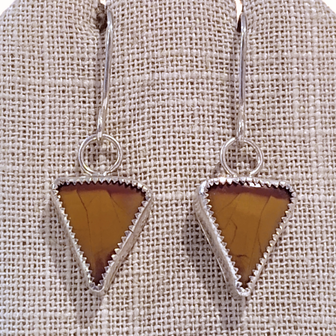 JEM-085 Mookaite Tri-Corner Earrings