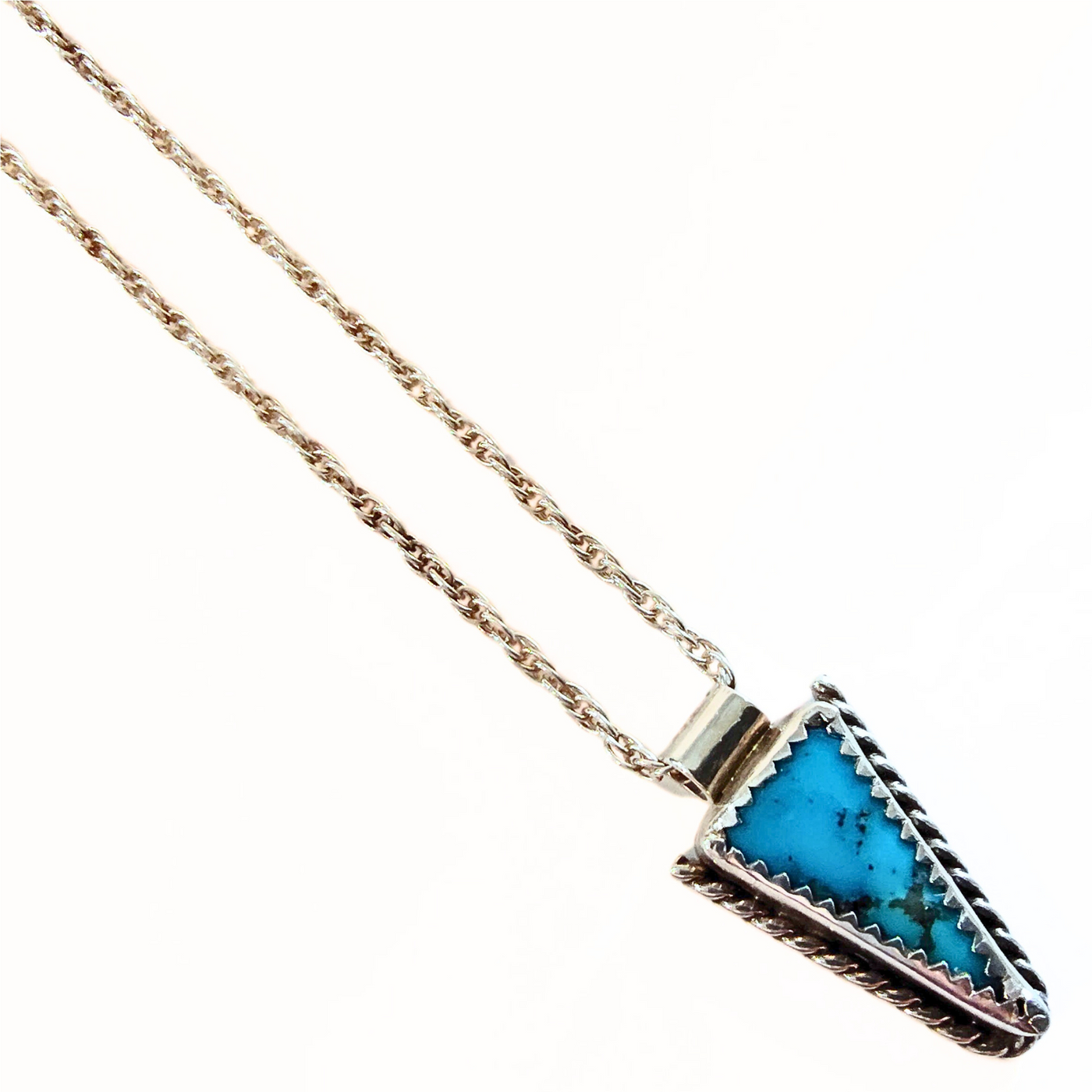 SB-005 Turquoise SS Triangle Pendant
