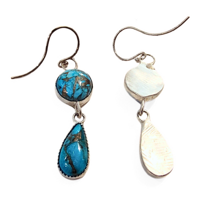JJD-008 Turquoise Double Drop Earrings